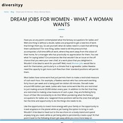 Dream Jobs for Women - What a Woman Wants
