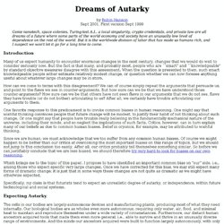 Dreams of Autarky