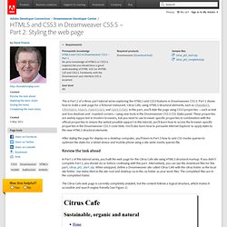 HTML5 and CSS3 in Dreamweaver CS5—Part 2: Styling the web page