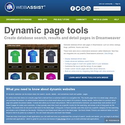 Dynamic page building tools for Dreamweaver