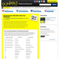Dreamweaver CS5 All-in-One For Dummies Cheat Sheet