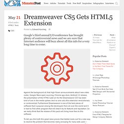 Dreamweaver CS5 Gets HTML5 Extension