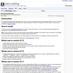 DreamweaverExtension - zen-coding - Zen Coding extension for Adobe Dreamweaver - Set of plugins for HTML and CSS hi-speed coding