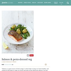 Salmon & Pesto Dressed Vegetables