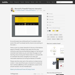 Microsoft's PowerBI Features Interaction by Jonathan Howell