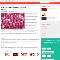 How To Drink Cranberry Juice To Detox