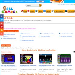 Food and Drinks ESL Vocabulary Games, Memory Games, Spelling Games, Board Games
