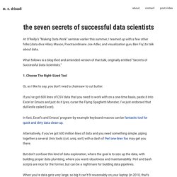 the seven secrets of successful data scientists
