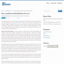 How Long Does the Hard Disk Drive Survive? - Stellar Data Recovery