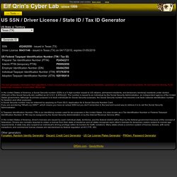 US SSN / Driver License / State ID / Tax ID Generator