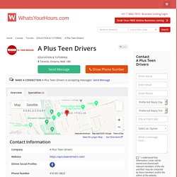 High Quality Teen Driving Classes in Toronto
