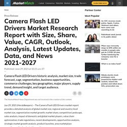 Camera Flash LED Drivers Market Research Report with Size, Share, Value, CAGR, Outlook, Analysis, Latest Updates, Data, and News 2021-2027