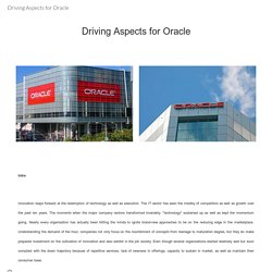 Driving Aspects for Oracle