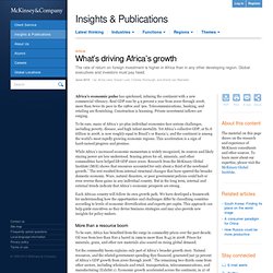 What's driving Africa's growth - McKinsey Quarterly - Economic Studies - Productivity & Performance