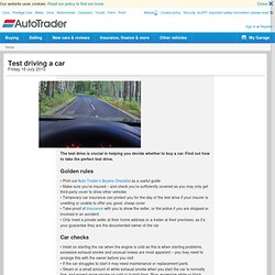 Driving - Test Driving A Car - Auto Trader UK - buying