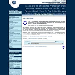 Droit à l’information - Fil d’actualité du Service Informatique et libertés du CNRS