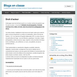 Droit d’auteur – Blogs en classe