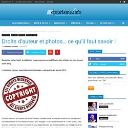 Droits d'auteur et photos... ce qu'il faut savoir