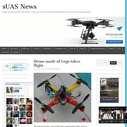 Drone made of Lego takes flight.