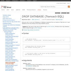 DROP DATABASE (Transact-SQL)