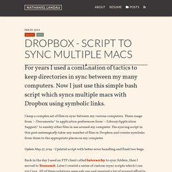 Dropbox - Script to Sync Multiple Macs