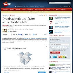 Dropbox trials two-factor authentication beta