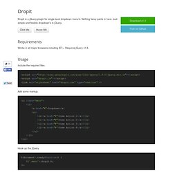 Dropit - Stupidly Simple jQuery Dropdowns