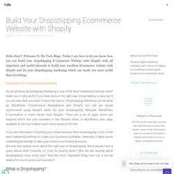 Build Your Dropshipping Ecommerce Website with Shopify