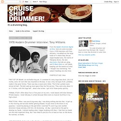 1978 Modern Drummer interview: Tony Williams