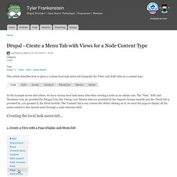Drupal - Create a Menu Tab with Views for a Node Content Type