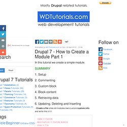 Drupal 7 - How to Create a Module Part 1