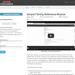 Drupal 7 Entity Reference Module