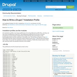 How to Write a Drupal 7 Installation Profile