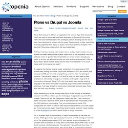 Plone vs Drupal vs Joomla — Openia