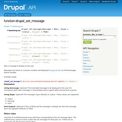 drupal_set_message