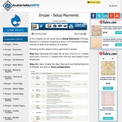 Drupal Setup Payments