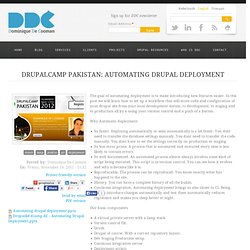 Drupalcamp Pakistan: Automating Drupal Deployment