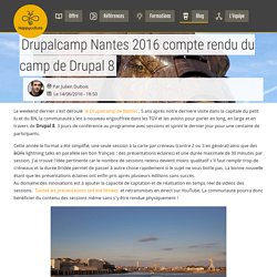 Drupalcamp Nantes 2016 compte rendu du camp de Drupal 8