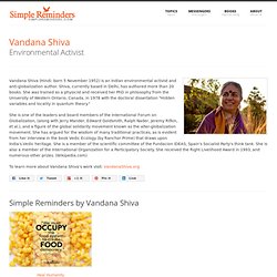 Vandana Shiva: Environmental Activist (@DrVandanaShiva) at