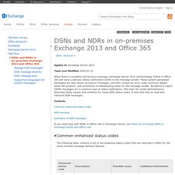 DSNs and NDRs in on-premises Exchange 2013 and Office 365: Exchange 2013 Help