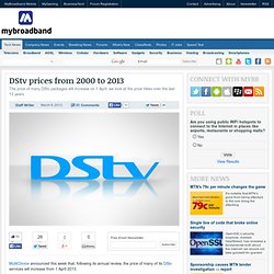 DStv prices from 2000 to 2013