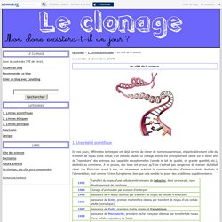 Du côté de la science. - Le clonage