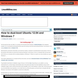 How to dual-boot Ubuntu 12.04 and Windows 7