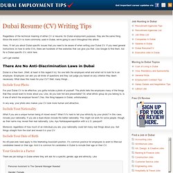 Dubai Resume (CV) Writing Tips