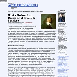 Olivier Dubouclez : Descartes et la voie de l'analyse