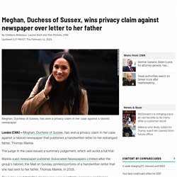 Meghan, Duchess of Sussex, wins court case against newspaper