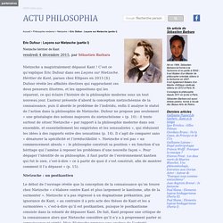 Eric Dufour : Leçons sur Nietzsche (partie I)