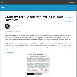 7 Dummy Text Generators: Which Is Your Favorite?