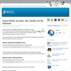 Import MySQL Dumpfile, SQL Datafile Into My Database