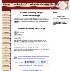 German Dumpling Recipes - Griessnockerlsuppe